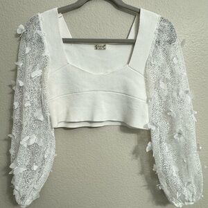 Free People Butterfly Lace Crop Top